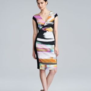 Escada Darlita Printed Cap-Sleeve Dress